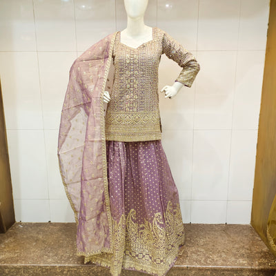 Traditional outfit with embroidered top and skirt delicate kasab and hand touch