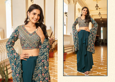 crop top with sarong skirt